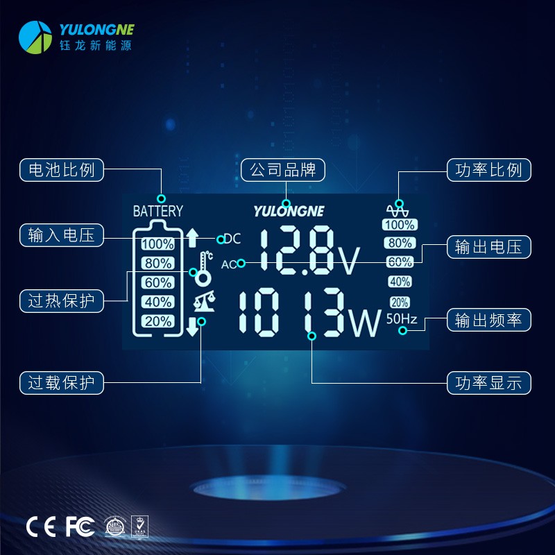 YLRX1000純正弦波逆變器【LCD液晶顯示】2019流行款